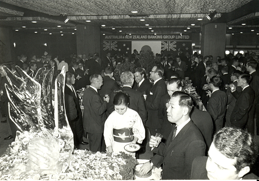 The opening party of ANZ Japan in 1969 was held at the venerable Palace Hotel, hosted by Mitsubishi, one of the Japan’s major corporations and a massive investor in Australia.